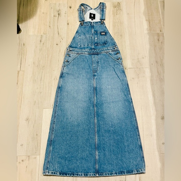 G Star Raw Blue Denim Overall Dress - Picture 1 of 6
